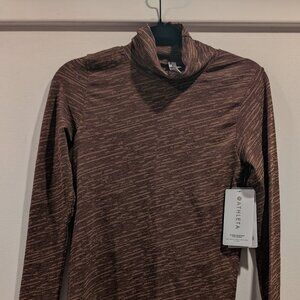 Athleta Flurry Seamless Turtleneck Brown | Cozy Lightweight Activewear NWT